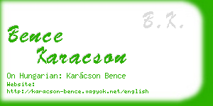 bence karacson business card