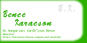 bence karacson business card